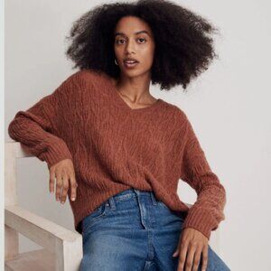 Madewell EUC Size Small Alna V-Neck Sweater in Ground Clove